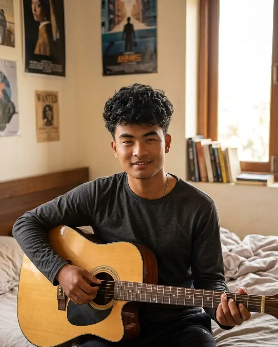 Sujan playing music